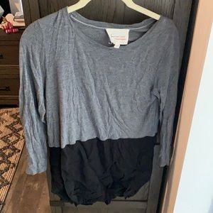 Color block 3/4 length sleeve top